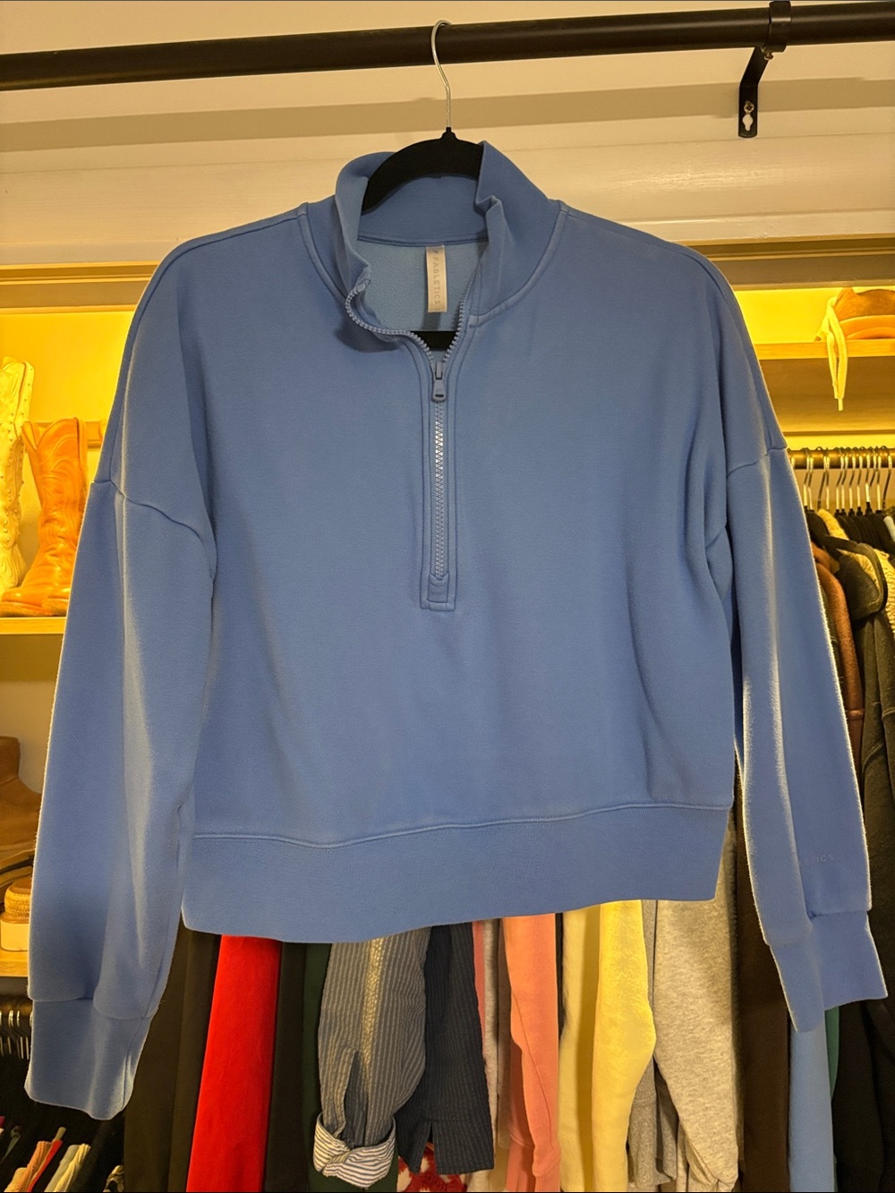 Fabletics Light Blue Half-Zip Pullover